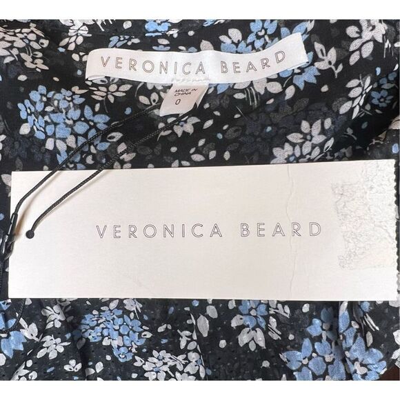 Veronica Beard Sean SILK Ruched Wrap Mini Dress NWT Size 0 - Picture 11 of 13